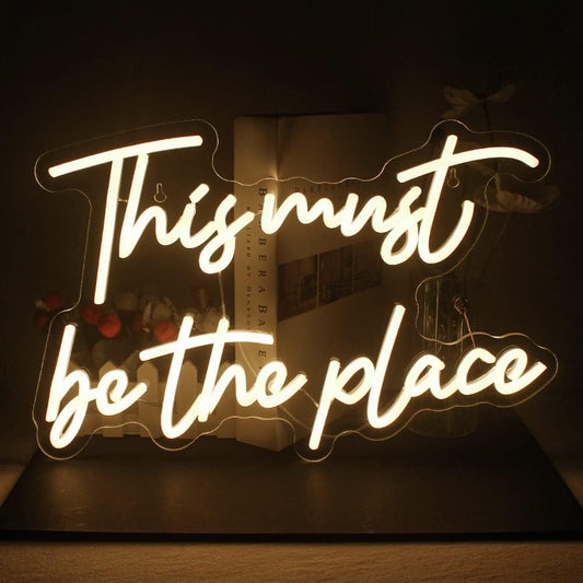 This Must Be The Place LED Neon Sign – Aesthetic Wall Decor for Home & Business