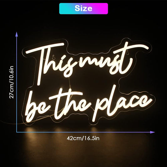 This Must Be The Place LED Neon Sign – Aesthetic Wall Decor for Home & Business