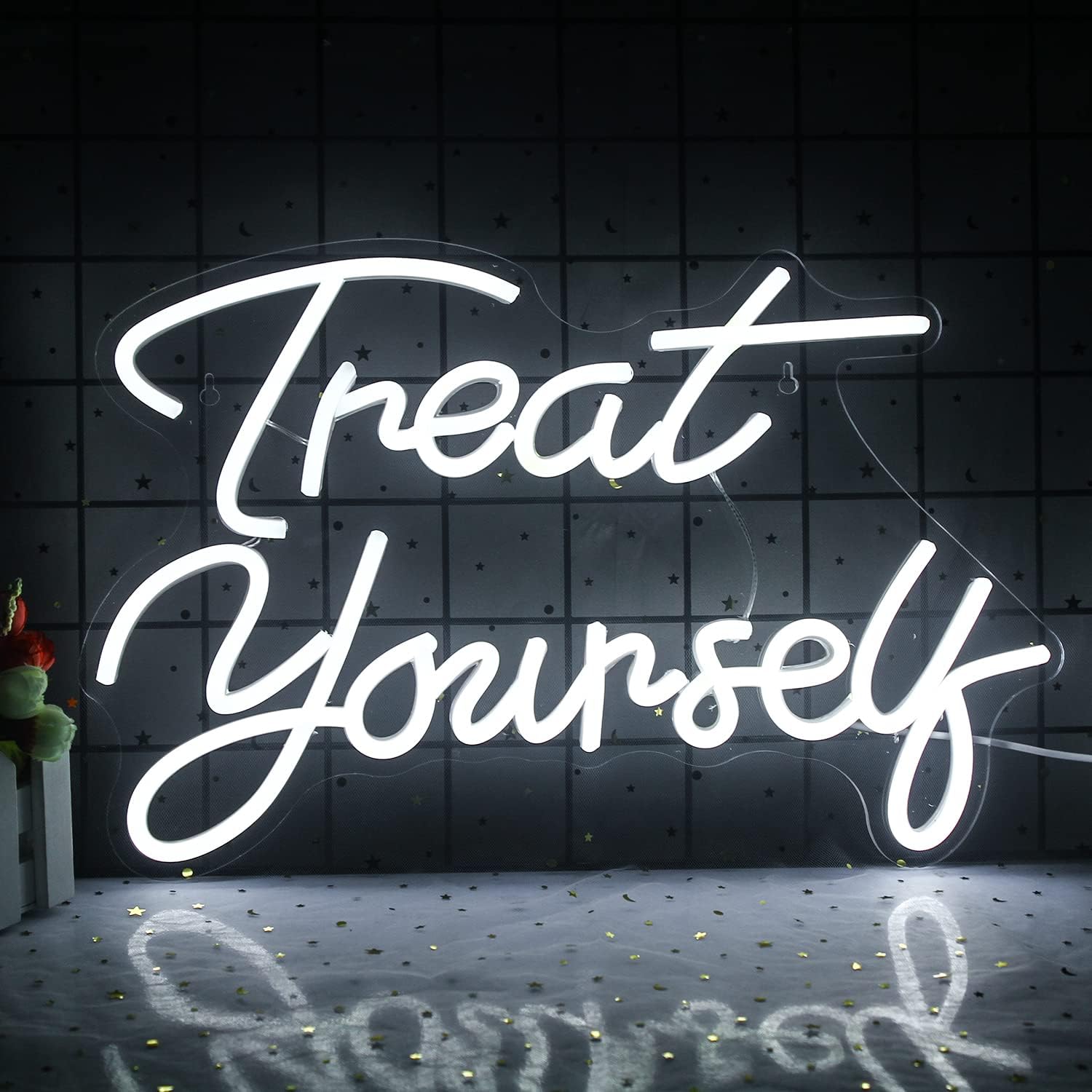 Treat Yourself" Neon Sign – LED Wall Light for Self-Care, Bedroom & Beauty Spaces - Deen neon