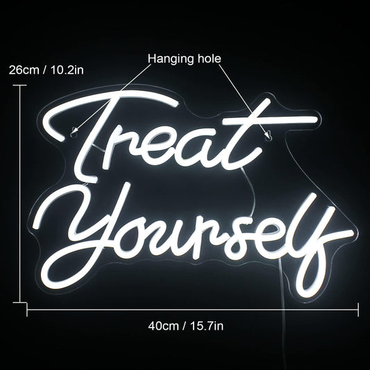 Treat Yourself" Neon Sign – LED Wall Light for Self-Care, Bedroom & Beauty Spaces - Deen neon