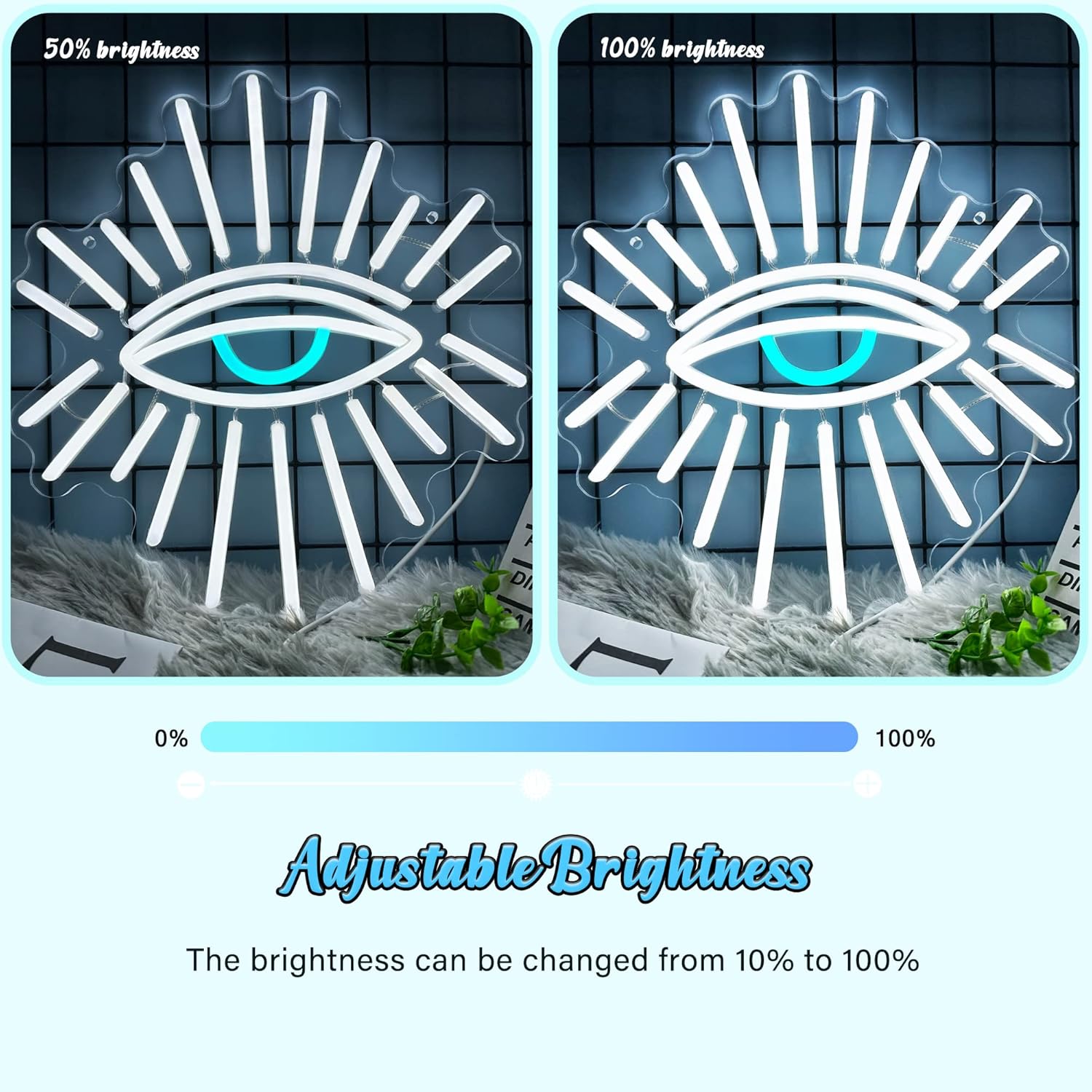 All Seeing Eye Neon Sign - LED Wall Light for Aesthetic Room & Spiritual Decor - Deen neon