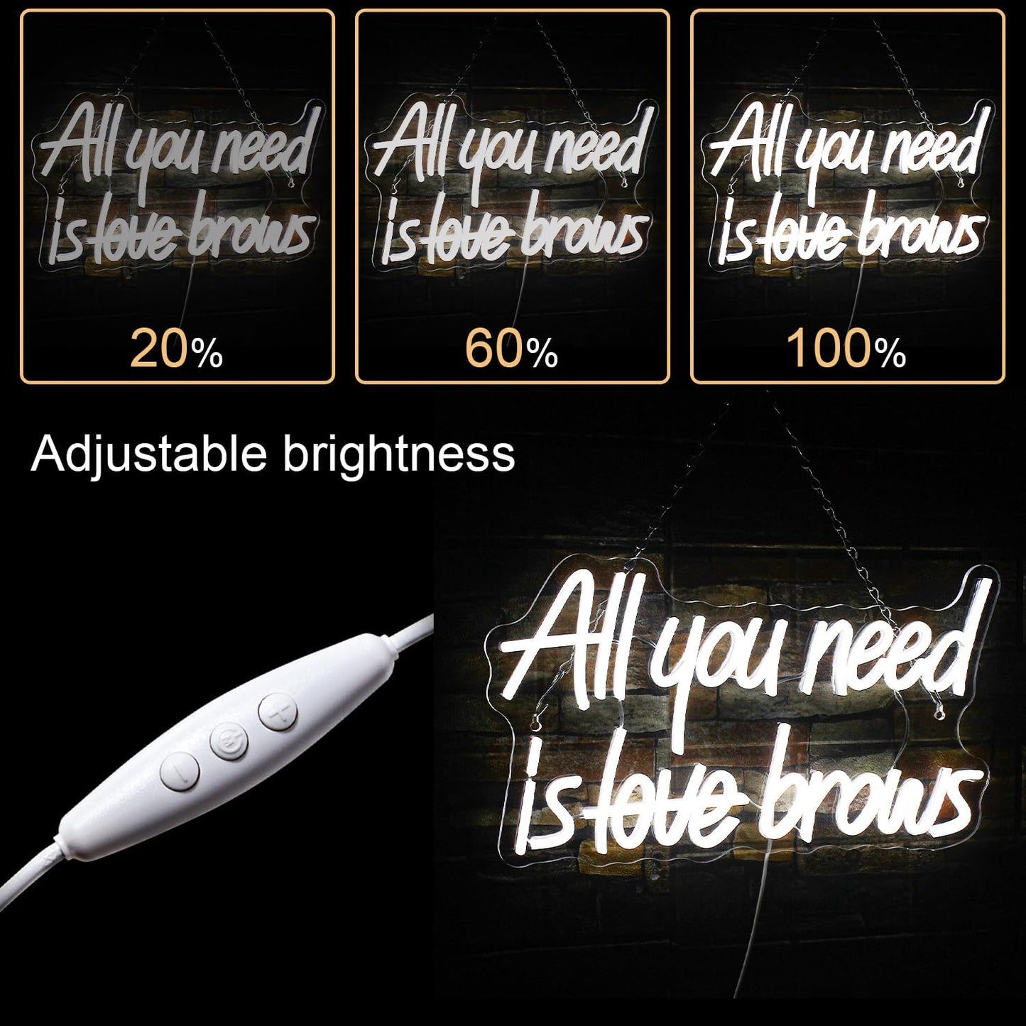 All You Need is Love Lashes Neon Sign - LED Light for Eyelash Salon & Beauty Decor - Deen neon
