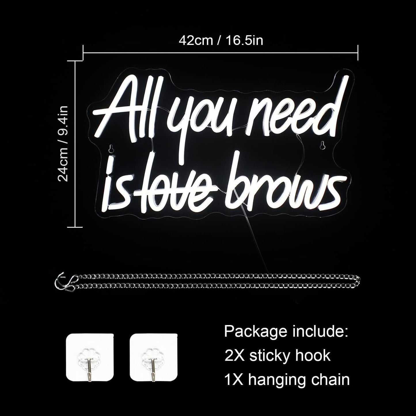 All You Need is Love Lashes Neon Sign - LED Light for Eyelash Salon & Beauty Decor - Deen neon