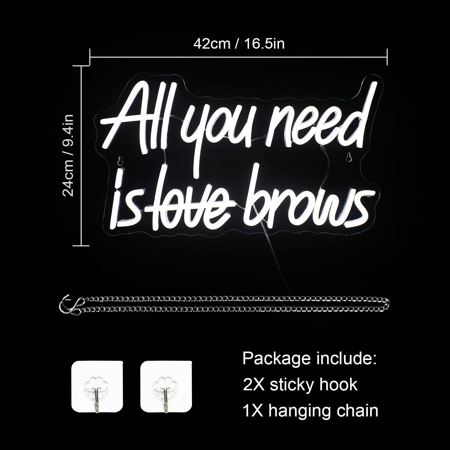 All You Need is Love Lashes Neon Sign - LED Light for Eyelash Salon & Beauty Decor - Deen neon