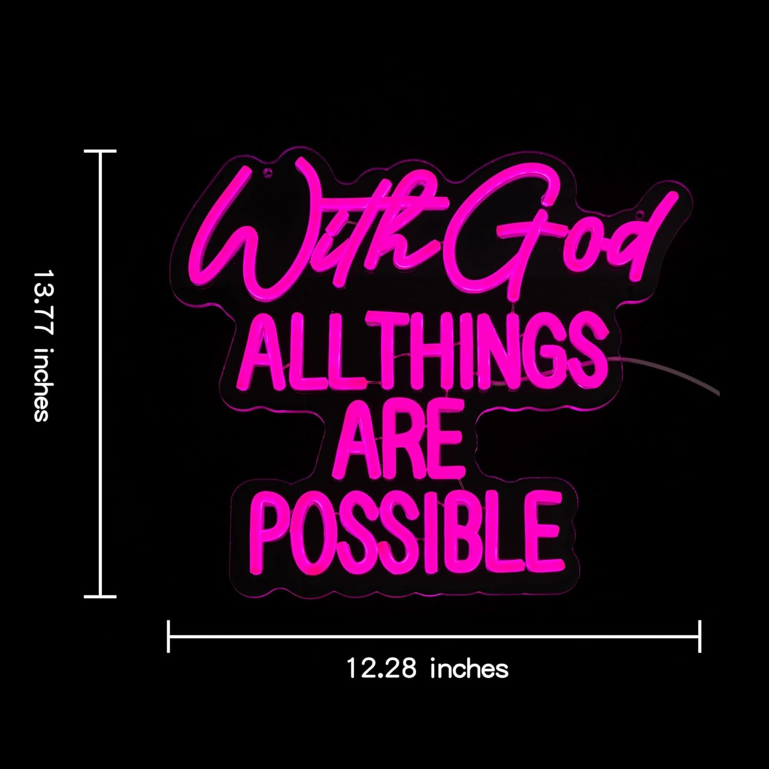 With God All Things Are Possible LED neon sign wall decor for Christians