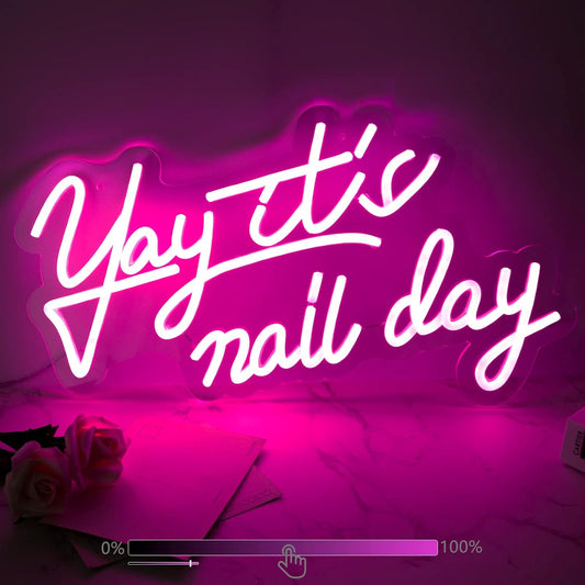YAY IT’S NAIL DAY Neon Sign - LED Wall Decor for Nail Salons & Beauty Studios