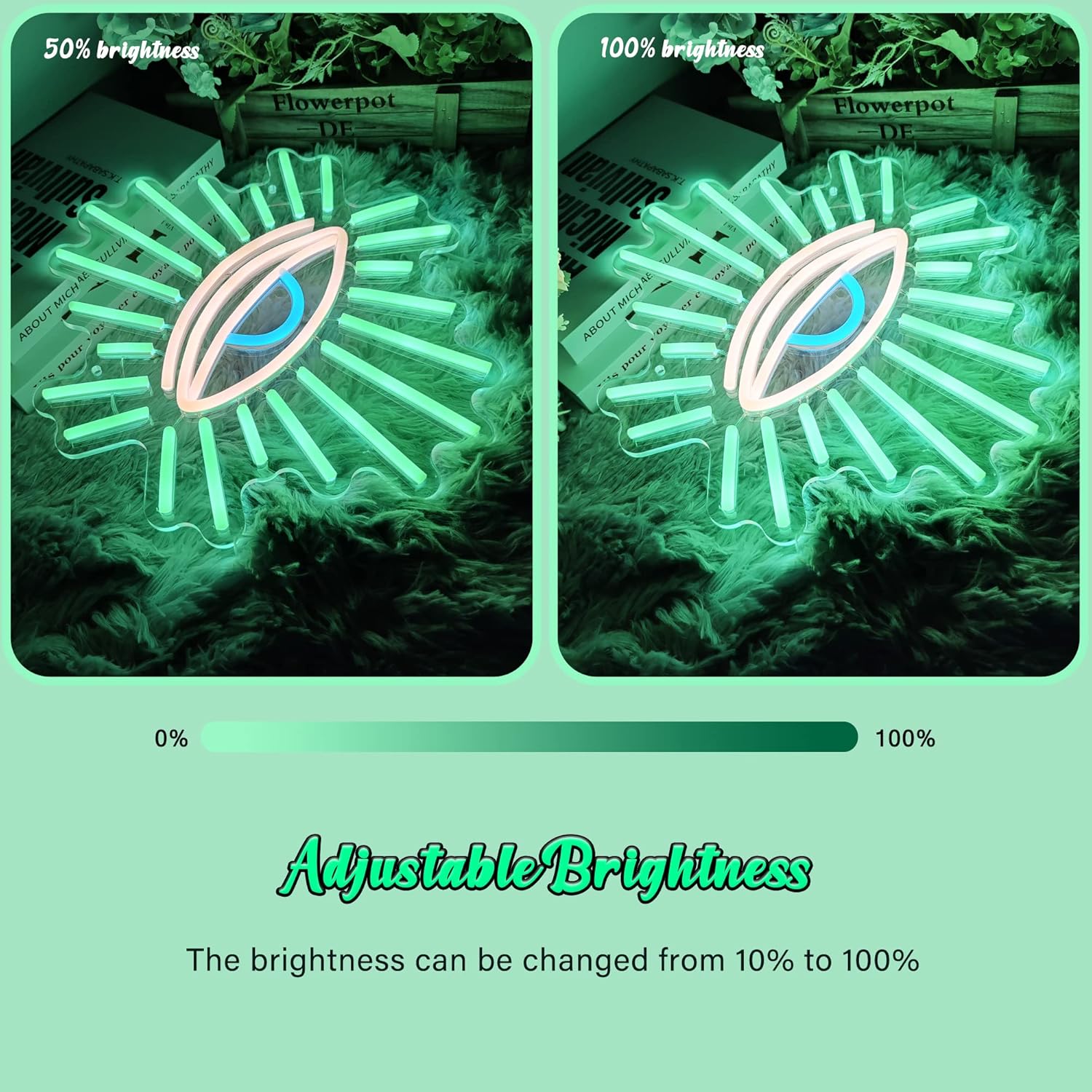 All Seeing Eye Neon Sign - LED Wall Light for Aesthetic Room & Spiritual Decor - Deen neon